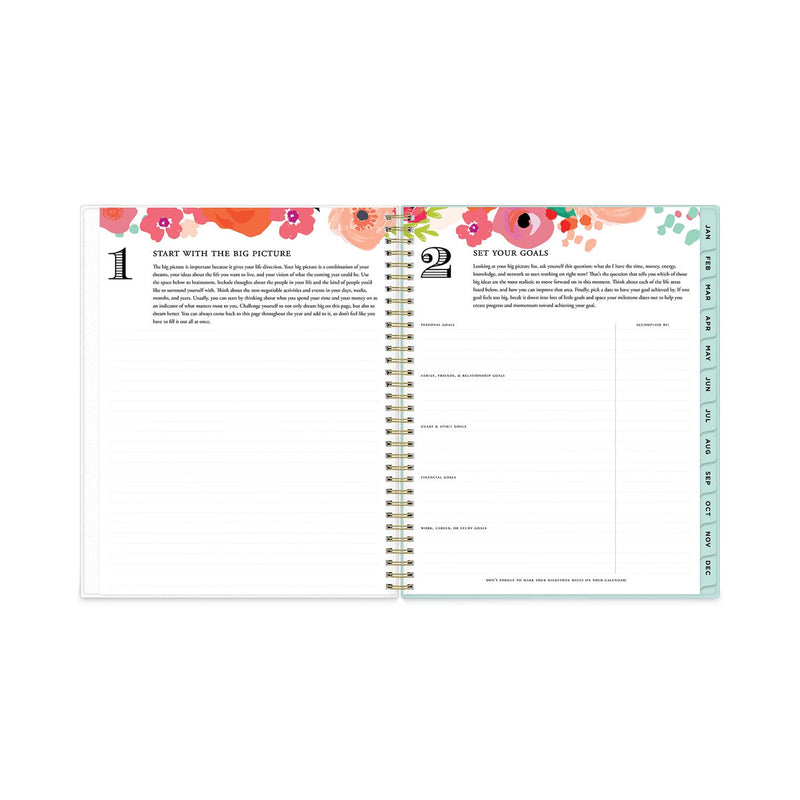 Blue Sky Day Designer Secret Garden Mint Frosted Weekly/Monthly Planner, 11 x 8.5, Multicolor Cover, 12-Month (Jan to Dec): 2023