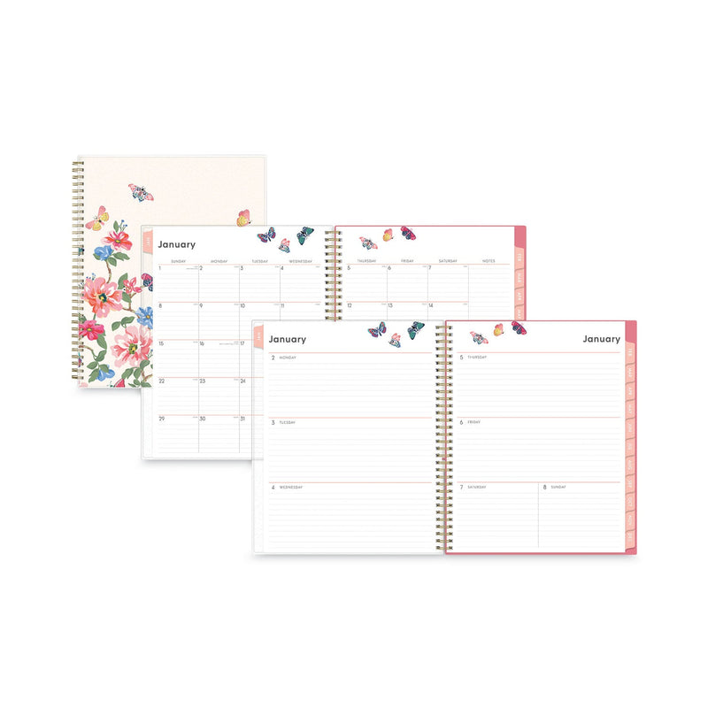 Blue Sky Fly By Frosted Weekly/Monthly Planner, Fly By Butterflies Artwork, 11 x 8.5, Blush/Pink Cover, 12-Month (Jan to Dec): 2023