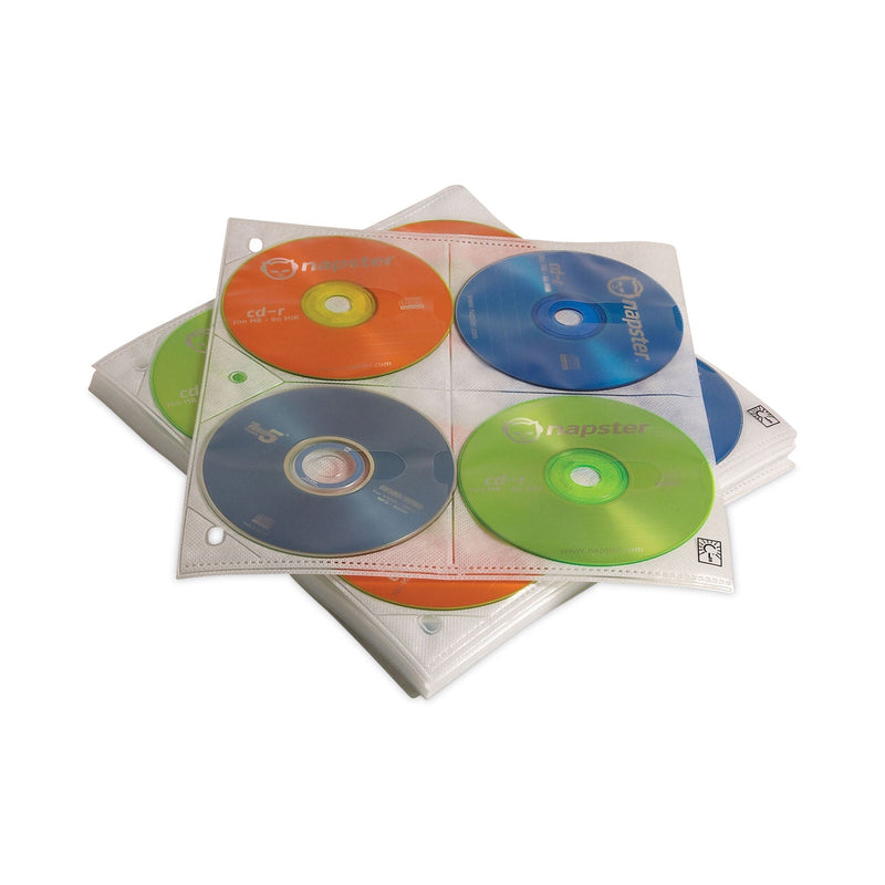 Case Logic Two-Sided CD Storage Sleeves for Ring Binder, 8 Disc Capacity, Clear, 25 Sleeves