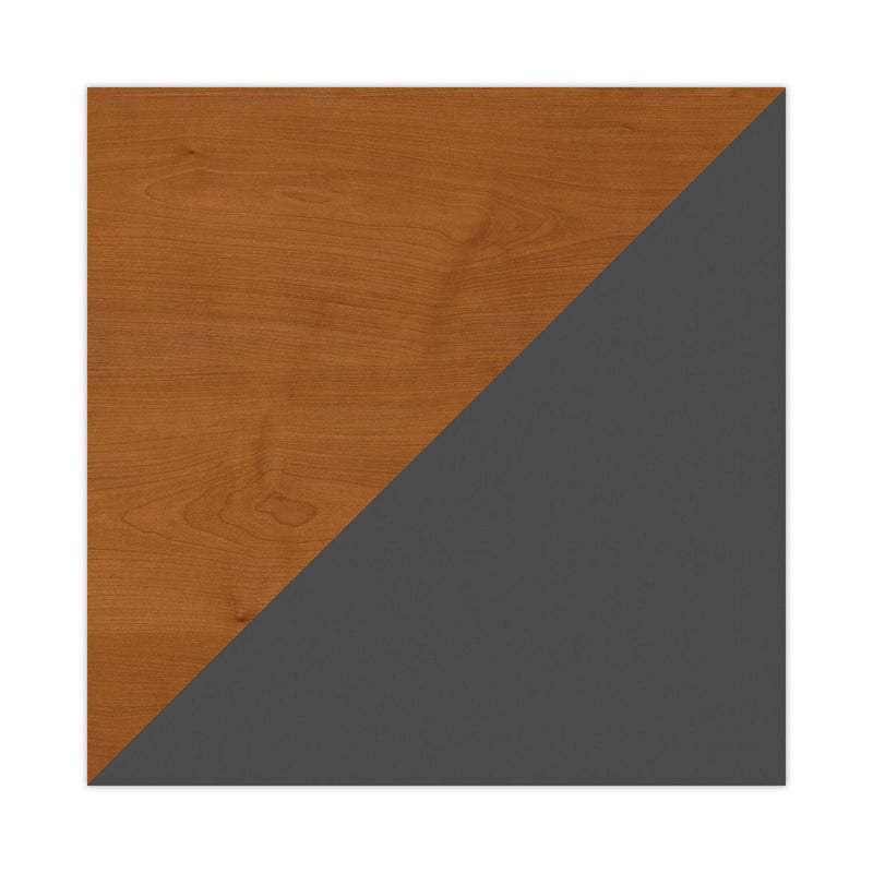 Bush Series C Collection Bow Front Desk, 71.13" x 36.13" x 29.88", Natural Cherry/Graphite Gray