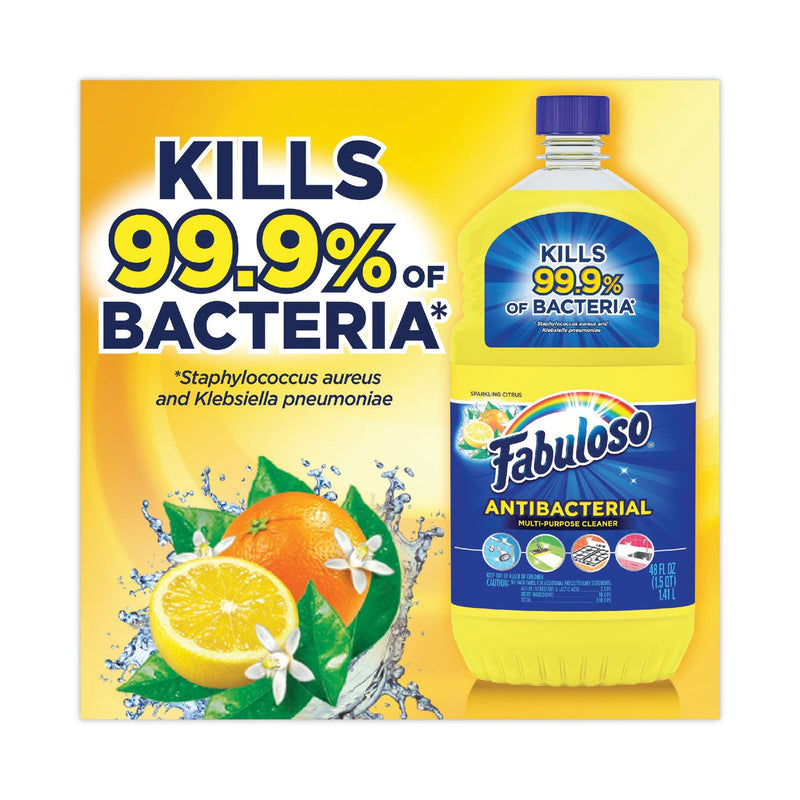 Fabuloso Antibacterial Multi-Purpose Cleaner, Citrus/Lemon Scent, 169 oz Bottle, 3/Carton