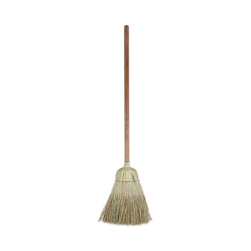 Boardwalk Corn/Fiber Brooms, Corn/Synthetic Fiber Bristles, 60" Overall Length, Gray/Natural, 6/Carton