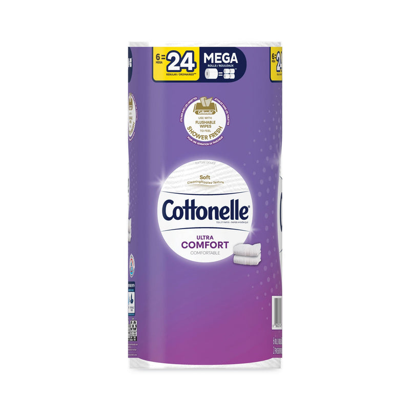 Cottonelle Ultra ComfortCare Toilet Paper, Soft Tissue, Mega Rolls, Septic Safe, 2-Ply, White, 284/Roll, 6 Rolls/Pack, 36 Rolls/Carton