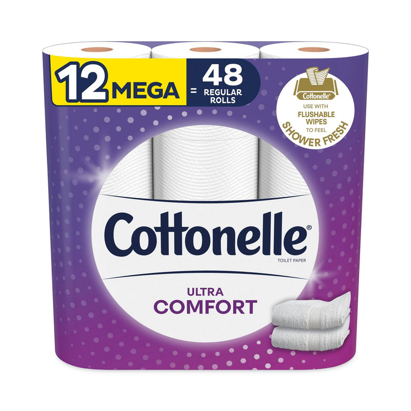 Cottonelle Ultra ComfortCare Toilet Paper, Soft Tissue, Mega Rolls, Septic Safe, 2-Ply, White, 284/Roll, 12 Rolls/Pack, 48 Rolls/Carton