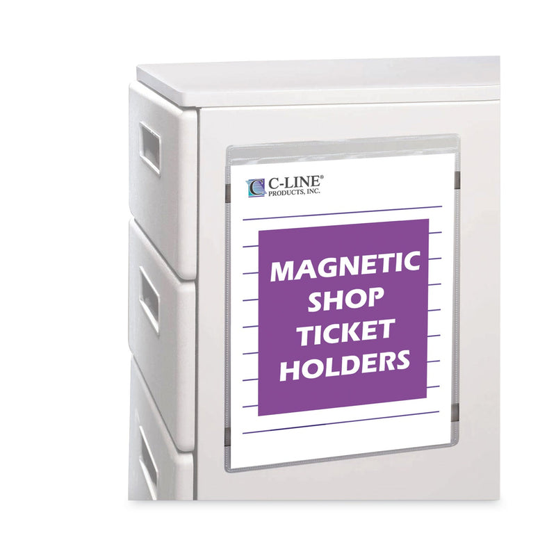 C-Line Magnetic Shop Ticket Holders, Super Heavyweight, 15 Sheets, 8.5 x 11, 15/Box