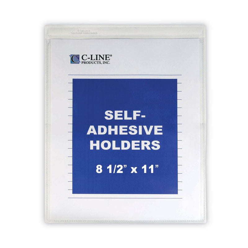 C-Line Self-Adhesive Shop Ticket Holders, Super Heavy, 15 Sheets, 8.5 x 11, 50/Box