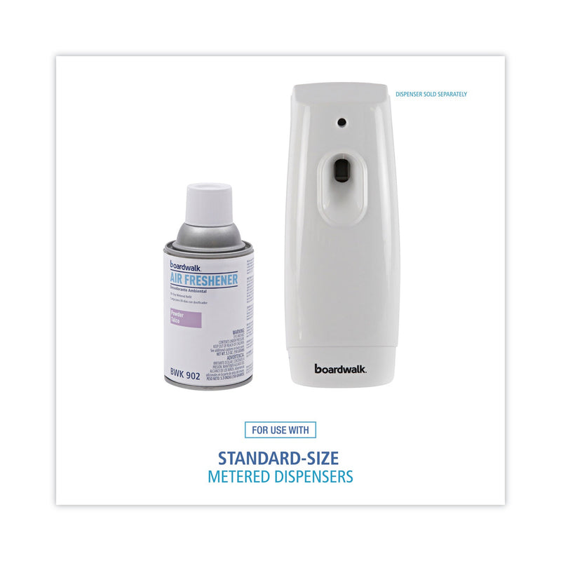 Boardwalk Metered Air Freshener Refill, Powder Mist, 5.3 oz Aerosol Spray, 12/Carton