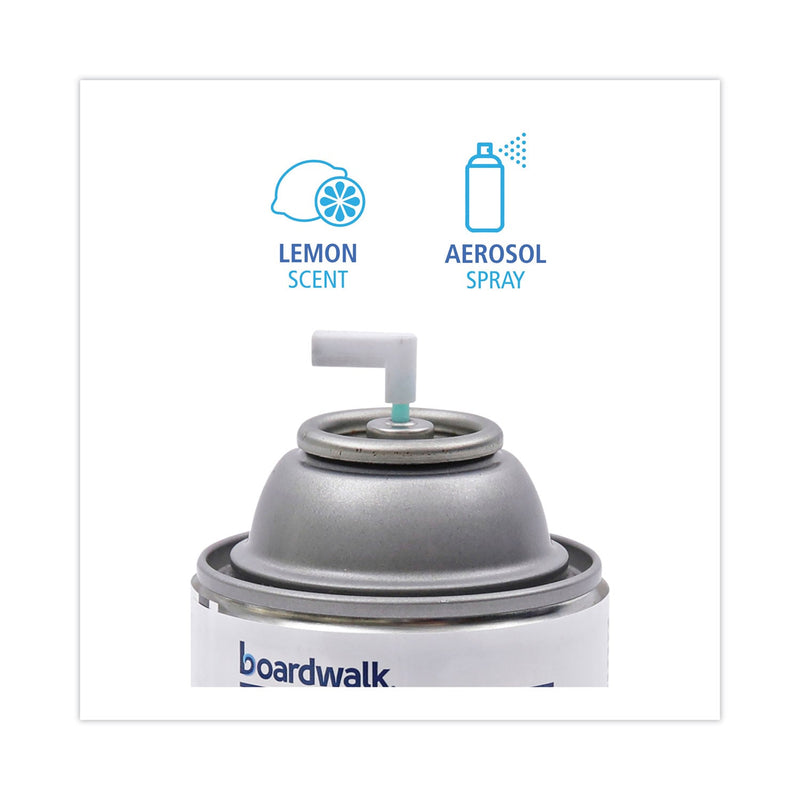 Boardwalk Metered Air Freshener Refill, Lemon Peel, 5.3 oz Aerosol Spray, 12/Carton
