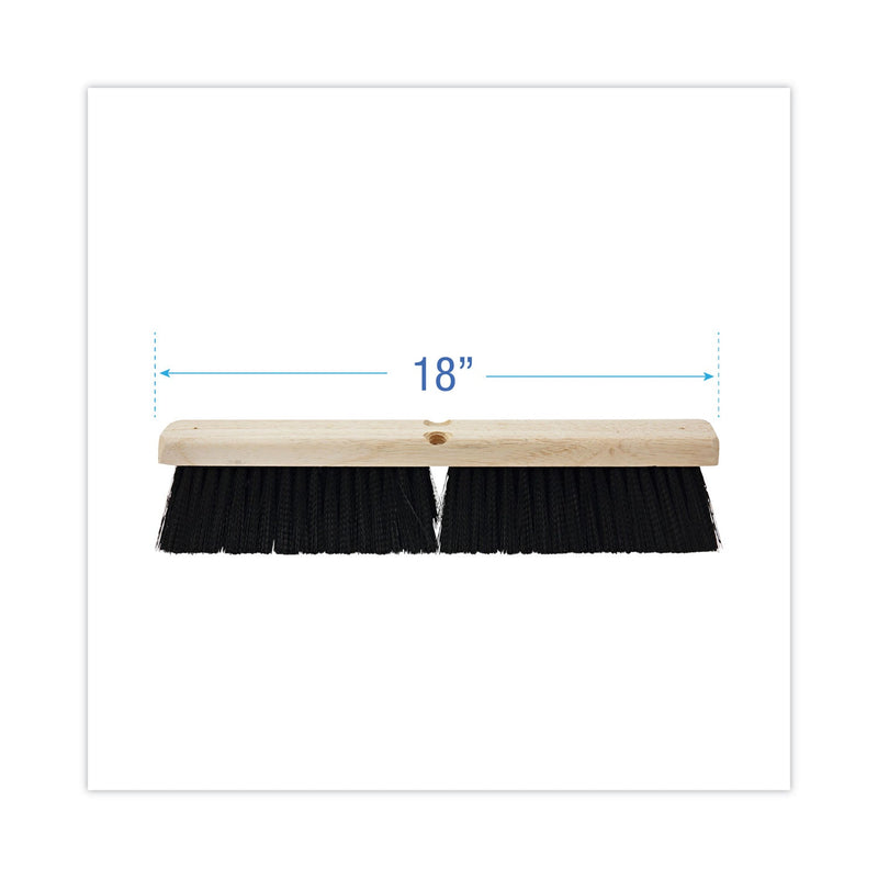 Boardwalk Floor Brush Head, 3" Black Medium Weight Polypropylene Bristles, 18" Brush
