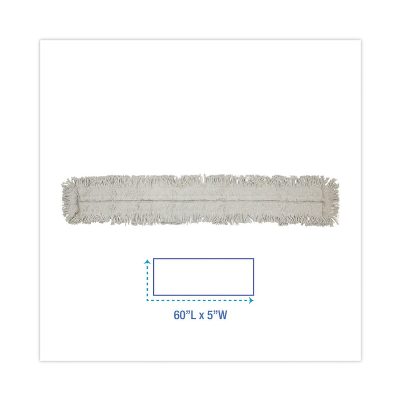 Boardwalk Disposable Dust Mop Head, Cotton, Cut-End, 60w x 5d