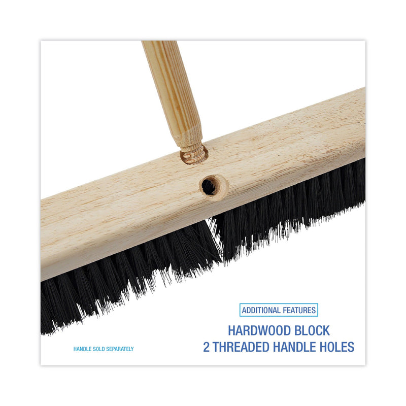 Boardwalk Floor Brush Head, 3" Black Medium Weight Polypropylene Bristles, 18" Brush