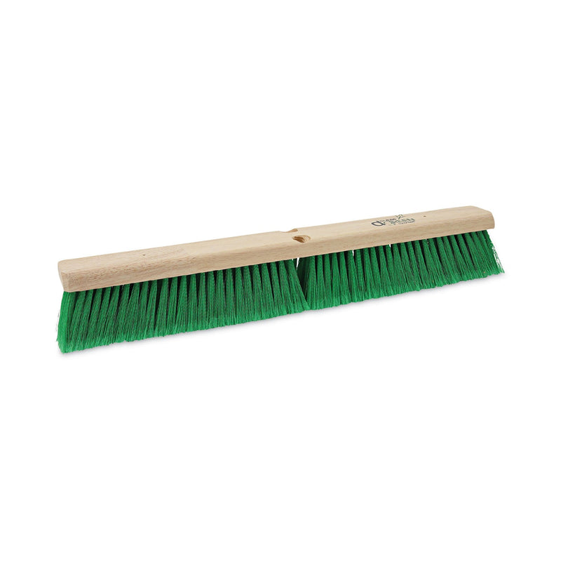 Boardwalk Floor Broom Head, 3" Green Flagged Recycled PET Plastic Bristles, 24" Brush
