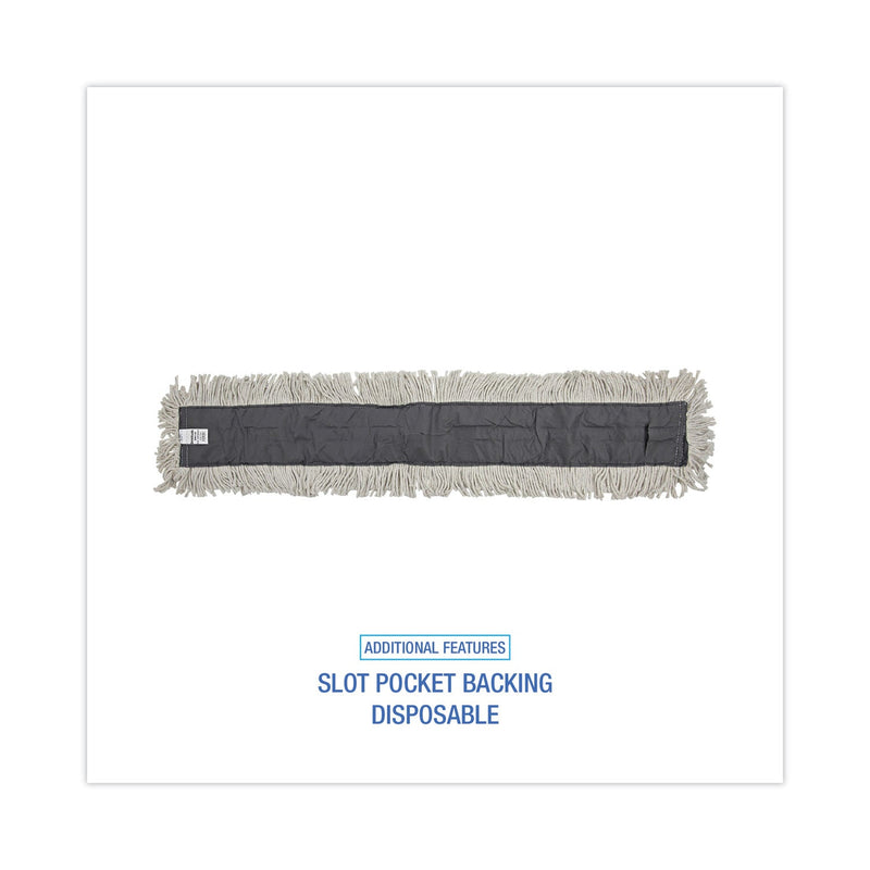 Boardwalk Mop Head, Dust, Disposable, Cotton/Synthetic Fibers, 48 x 5, White