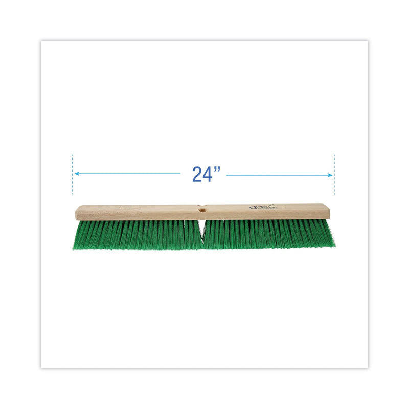 Boardwalk Floor Broom Head, 3" Green Flagged Recycled PET Plastic Bristles, 24" Brush
