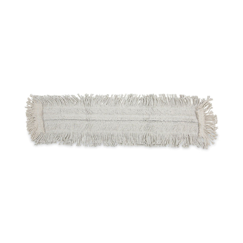 Boardwalk Disposable Dust Mop Head w/Sewn Center Fringe, Cotton/Synthetic, 36w x 5d, White