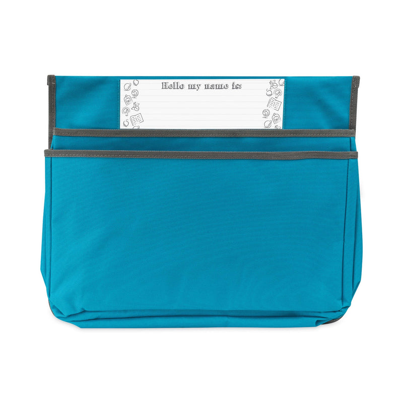 C-Line Chair Cubbies for Most Classroom Chair Styles, Medium, 16.37" x 13.5", Fabric/Vinyl, Seaside Blue