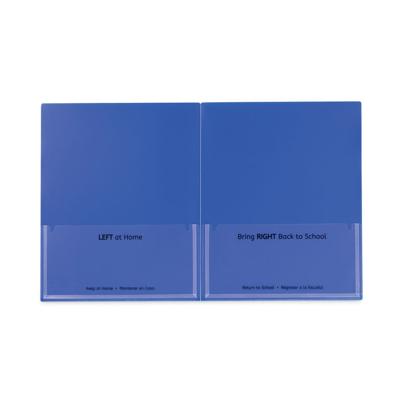 C-Line Classroom Connector Folders, 11 x 8.5, Blue, 25/Box