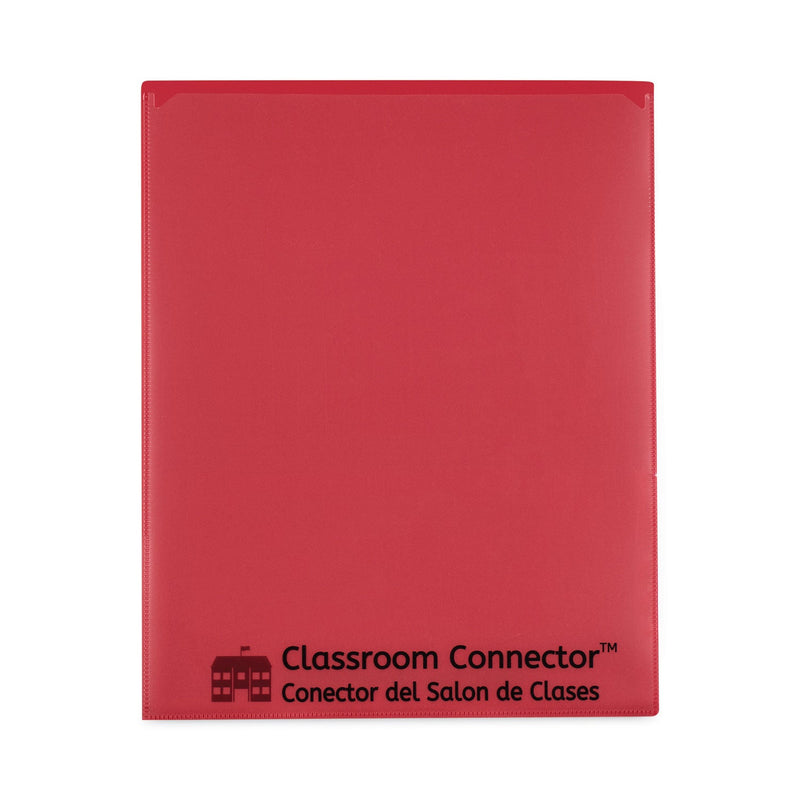 C-Line Classroom Connector Folders, 11 x 8.5, Red, 25/Box