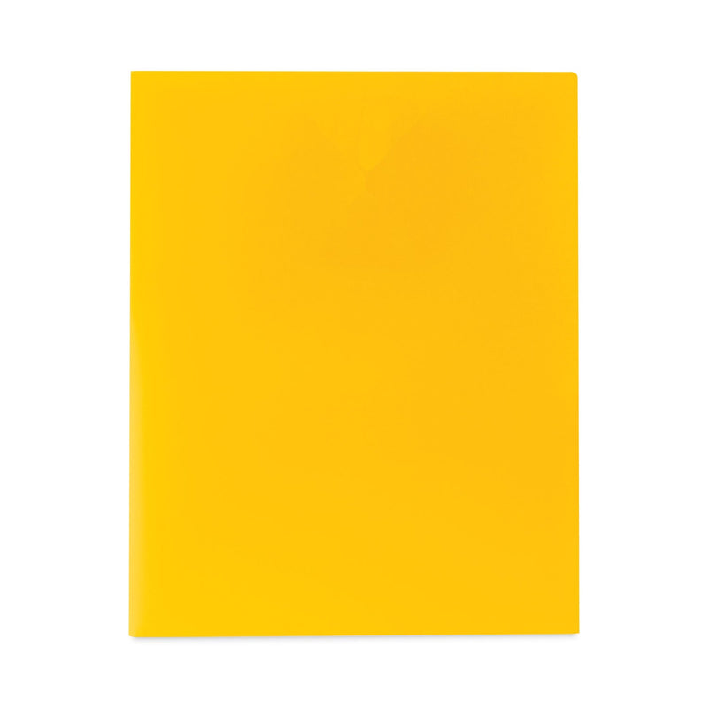 C-Line Two-Pocket Heavyweight Poly Portfolio Folder, 11 x 8.5, Yellow, 25/Box