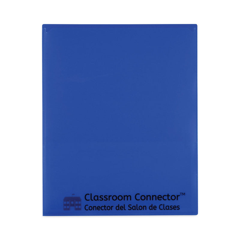 C-Line Classroom Connector Folders, 11 x 8.5, Blue, 25/Box