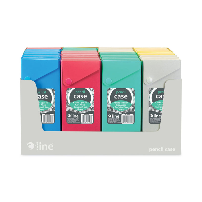 C-Line Slider Pencil Case, 11.43 x 9.5 x 0.6, Sandy Gray, Seafoam Green, Seaside Blue, Sunset Red, Sunny Yellow, 24/Carton