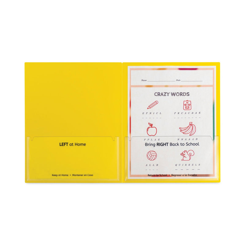 C-Line Classroom Connector Folders, 11 x 8.5, Yellow, 25/Box
