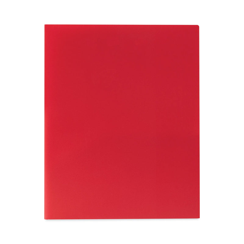 C-Line Two-Pocket Heavyweight Poly Portfolio Folder, 11 x 8.5, Red, 25/Box