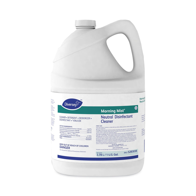 Diversey Morning Mist Neutral Disinfectant Cleaner, Fresh Scent, 1 gal Bottle