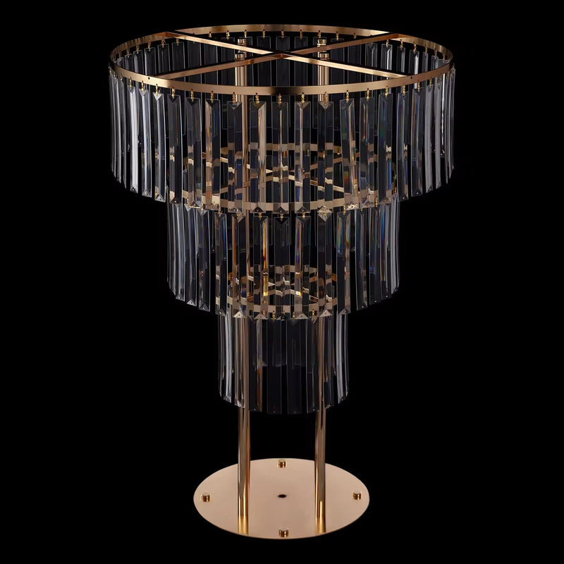 Luxe Wedding Party Centerpiece - 35 Inch Gold Crystal Stand