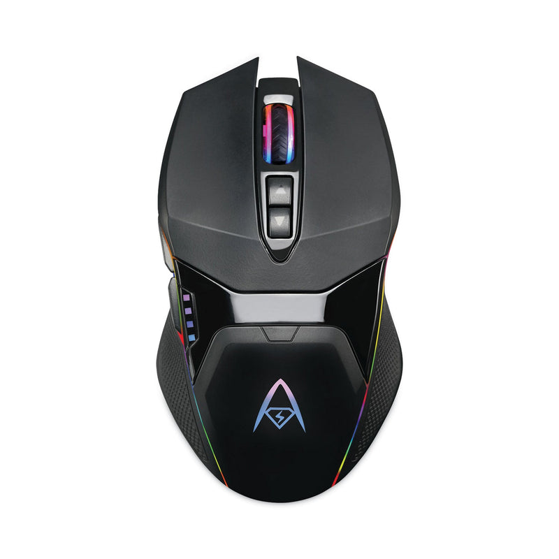 Adesso iMouse X50 Series Gaming Mouse with Charging Cradle, 2.4 GHz Frequency/33 ft Wireless Range, Left/Right Hand Use, Black
