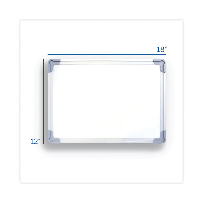 Flipside Dual-Sided Desktop Dry Erase Board, 18 x 12, White Surface with Aluminum Frame