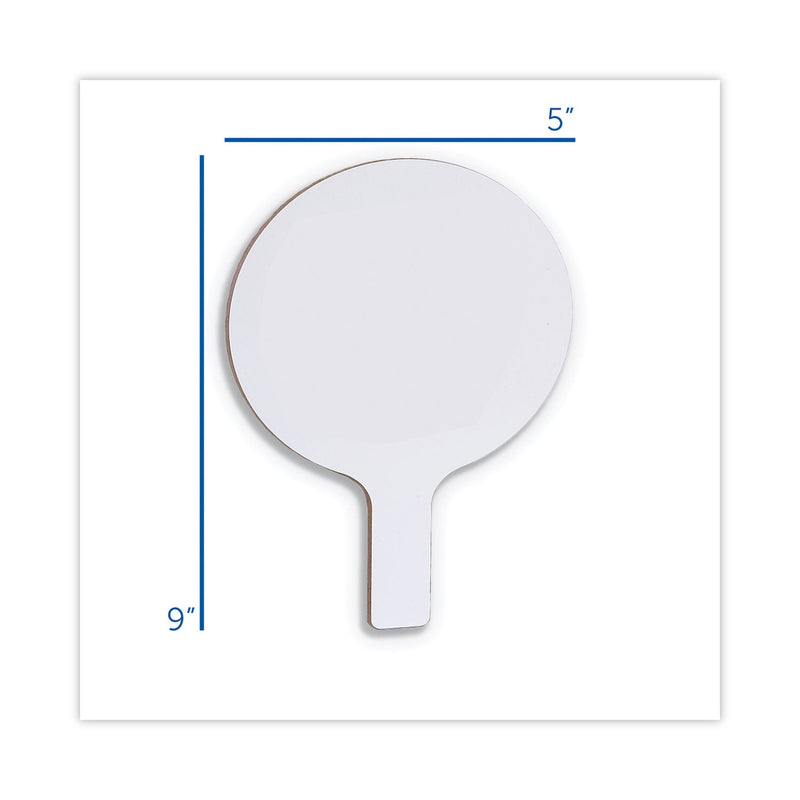 Flipside Dry Erase Paddle, 9 x 5, White, 12/Pack