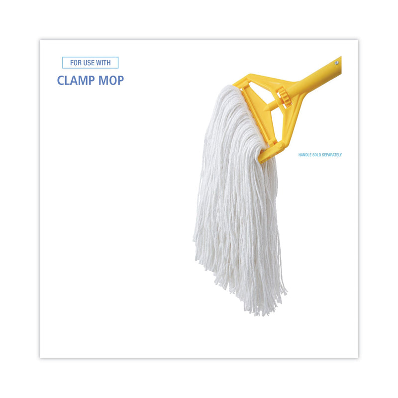 Boardwalk Premium Cut-End Wet Mop Heads, Rayon, 20oz, White, 12/Carton