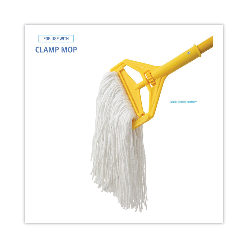 Boardwalk Mop Head, Value Standard Head, Rayon Fiber, Cut-End, Size No. 16, White, 12/Carton