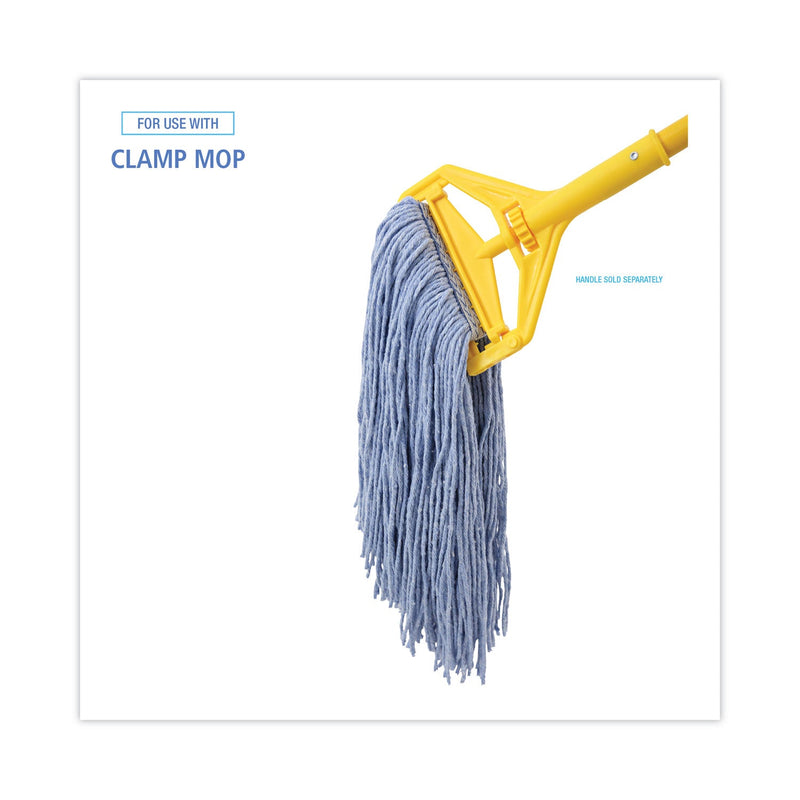 Boardwalk Mop Head, Standard Head, Cotton/Synthetic Fiber, Cut-End, #24, Blue, 12/Carton