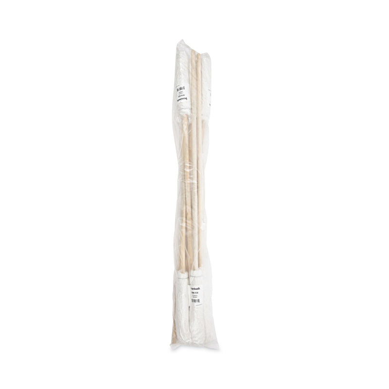 Boardwalk Handle/Deck Mops, 12 oz White Rayon Head, 48" Oak Wood Handle, 6/Pack