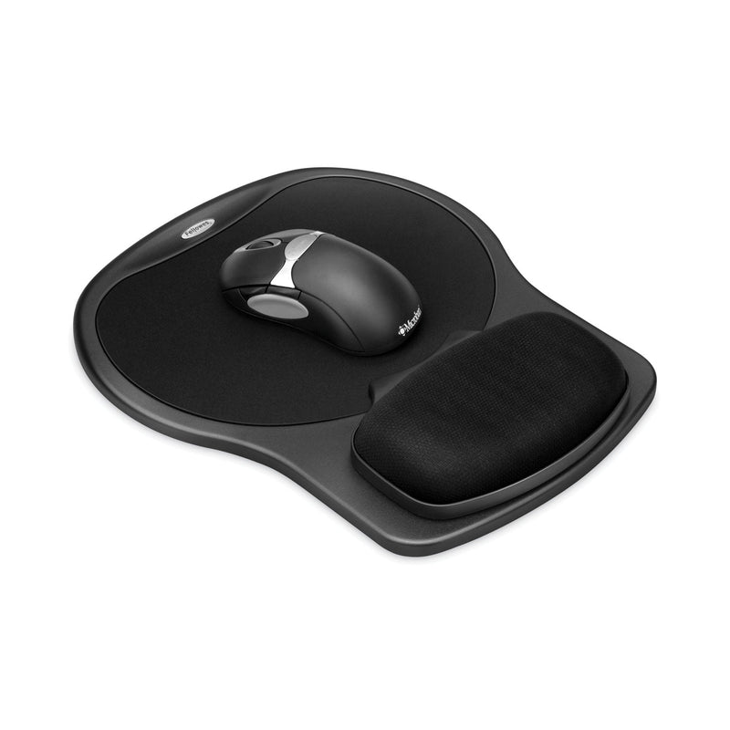 Fellowes Easy Glide Gel Mouse Pad with Wrist Rest, 10 x 12, Black