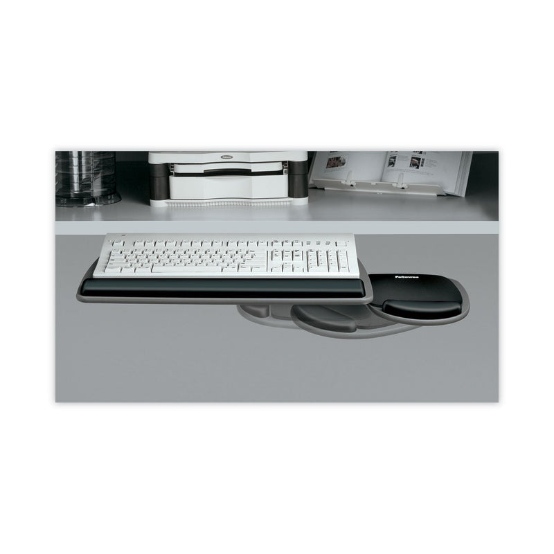 Fellowes Adjustable Standard Keyboard Platform, 20.25w x 11.13d, Graphite/Black