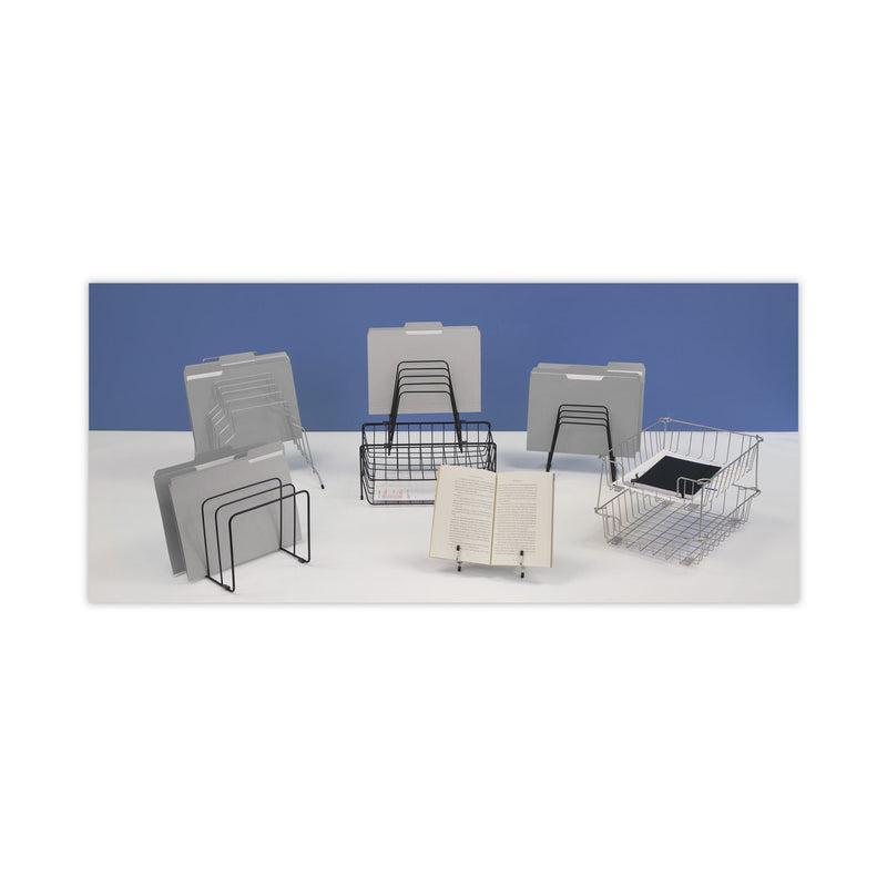 Fellowes Wire Desk Tray Organizer, 1 Section, Letter Size Files, 10" x 14.13" x 3", Silver