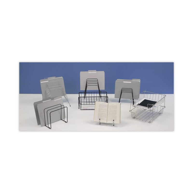 Fellowes Wire Desktop Organizer, 11 Sections, Letter to Legal Size Files, 9" x 11.38" x 8", Black