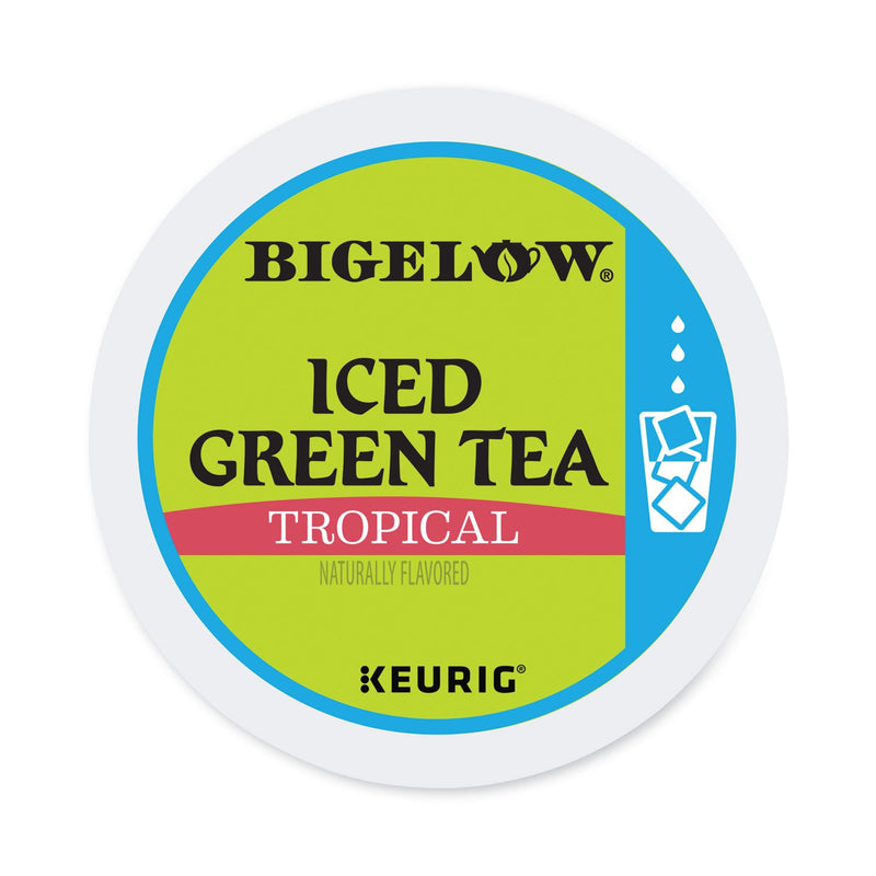 Bigelow Tropical Iced Green Tea, K-Cup, 0.10 oz, 22/Box
