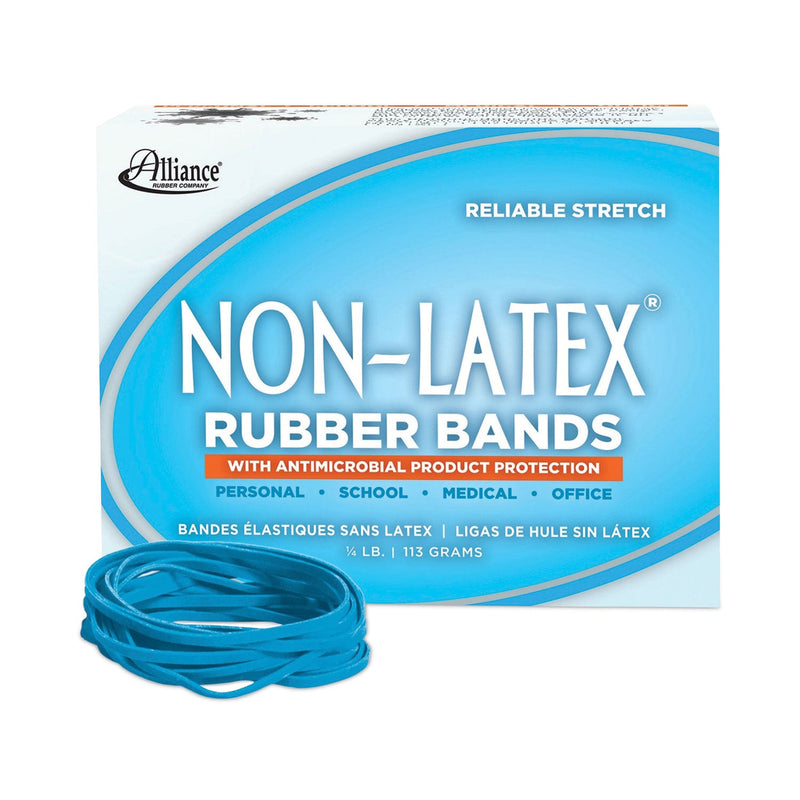 Alliance Antimicrobial Non-Latex Rubber Bands, Size 33, 0.04" Gauge, Cyan Blue, 4 oz Box, 180/Box