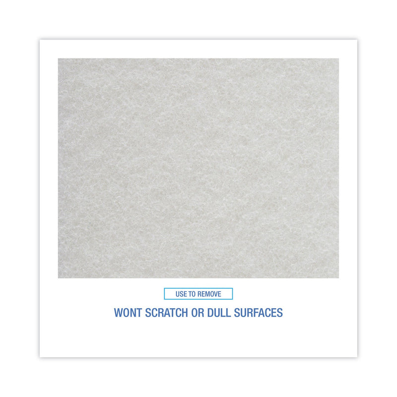Boardwalk Light Duty Scour Pad, White, 6 x 9, White, 20/Carton