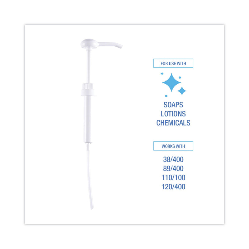 Boardwalk Siphon Pump, 1 oz/Pump, For 1 gal Bottles, Plastic, 12" Tube, White, 12/Carton