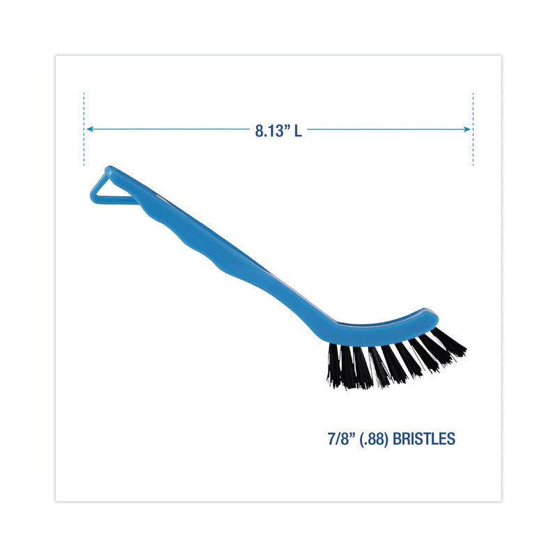 Boardwalk Grout Brush, Black Nylon Bristles, 8.13" Blue Plastic Handle