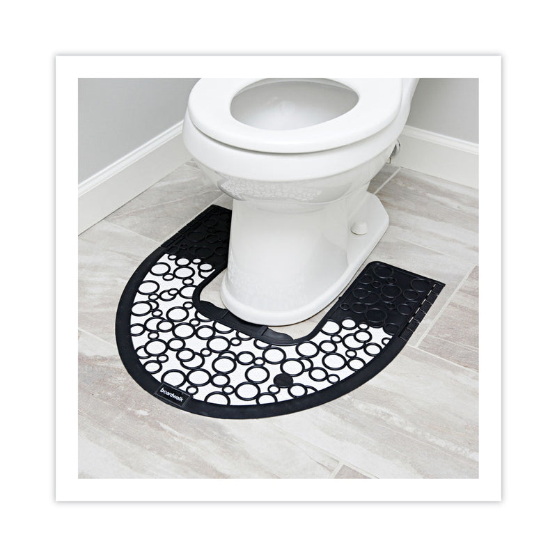 Boardwalk Commode Mat 2.0, Rubber, 22.88 x 22, Black/White, 6/Carton