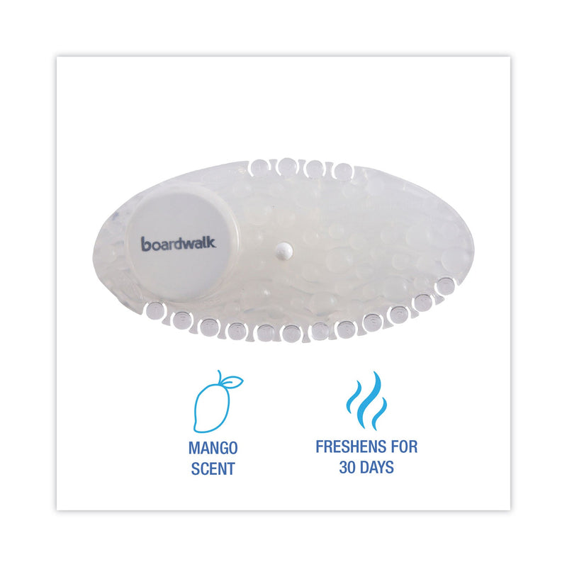Boardwalk Curve Air Freshener, Mango, Solid, Clear, 10/Box