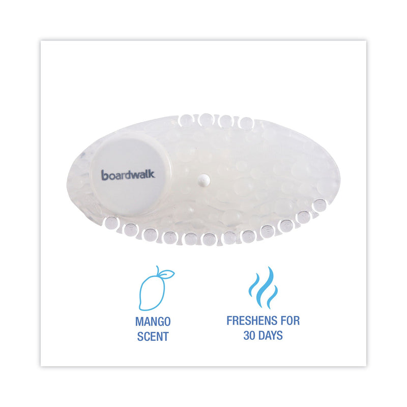 Boardwalk Curve Air Freshener, Mango, Clear, 10/Box, 6 Boxes/Carton