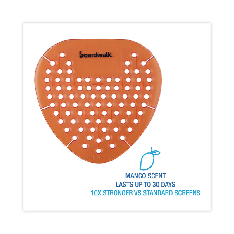 Boardwalk Gem Urinal Screens, Mango Scent, Orange, 12/Box