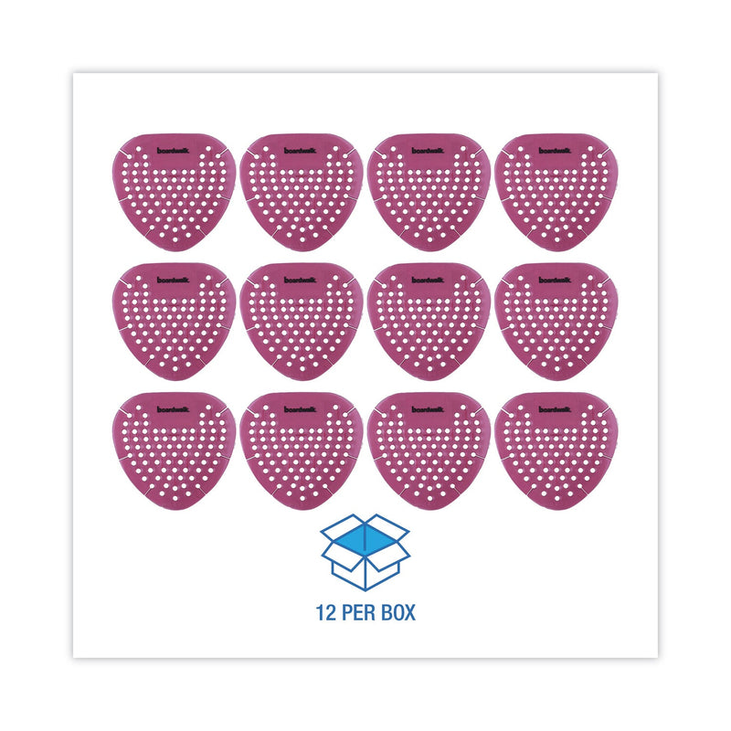 Boardwalk Gem Urinal Screens, Spiced Apple Scent, Red, 12/Box